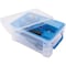 Advantus Stackable Storage Tote W/ Lid, 14-3/10 in L x 10-3/10 in W x 6-1/2 in H, Clear, Blue AVT37371 - alternate 1